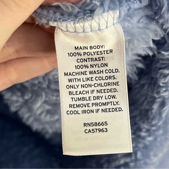 NEW BP Blue Hoodie Teddy Fleece Half Zip Pull Over Jacket Cozy Athleisure Sz XXS - Picture 7 of 10